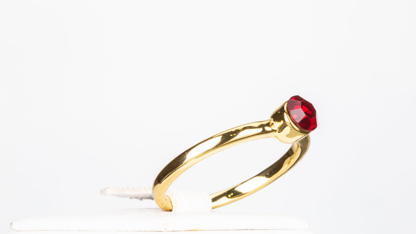 Conjunto de Aleación Bañado en Oro con Cristal Emporia® Rojo ( Anillo )